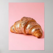 Pink Croissant Print Eclectic Print Maximalist  ポスター (正面)