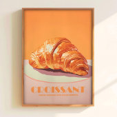 Pink Croissant Print Pastry Poster Minimalistic Ar ポスター