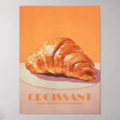 Pink Croissant Print Pastry Poster Minimalistic Ar ポスター (正面)