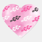 PINK Cross Countryのランニング矢印シンボルのシール ハートシール (正面)