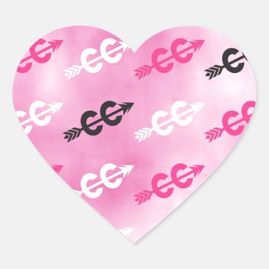 PINK Cross Countryのランニング矢印シンボルのシール ハートシール (正面)