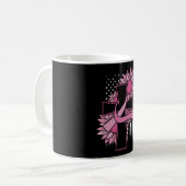 Pink Cross Faith Christian Breast Cancer Awareness コーヒーマグカップ (正面左)