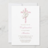 pink cross Holy Spirit Confirmation 招待状 (正面)