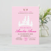 Pink Crow Princess 1st Birthday Party 招待状 (スタンド正面)