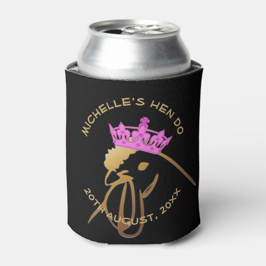 Pink Crown Hen Do Personalised Keepsake 缶クーラー (缶正面)