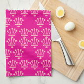 Pink Crowns Hot  Pink      キッチンタオル (四つ折り)