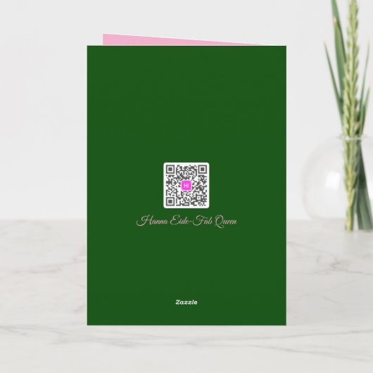 Pink Crystal Christmas Tree  カード (裏面)