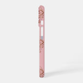 Pink Crystal Teddy Bears with Gem Heart iPhone 16ケース (左側面)