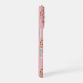 Pink Crystal Teddy Bears with Gem Heart iPhone 16ケース (右側面)