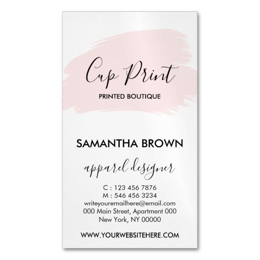 Pink Cup Handmade マグネット名刺 (正面縦)