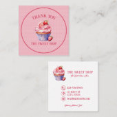 Pink Cupcake Bakery Business Card | Editable Text スクエア名刺 (正面/裏面)