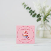 Pink Cupcake Bakery Business Card | Editable Text スクエア名刺 (スタンド正面)