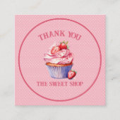 Pink Cupcake Bakery Business Card | Editable Text スクエア名刺 (正面)