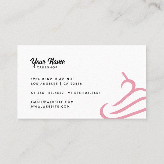 Pink Cupcake Bakery Pastry Chef  名刺 (裏面)