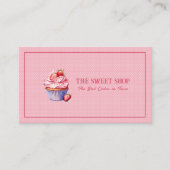 Pink Cupcake Bakery QR Code Business Card 名刺 (正面)