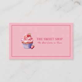 Pink Cupcake Bakery QR Code Business Card 名刺