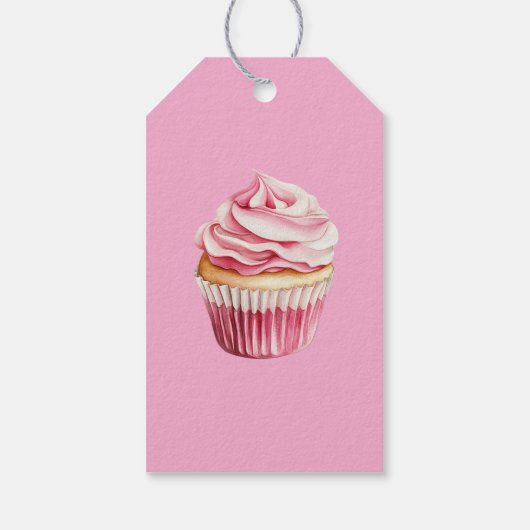 Pink Cupcake Birthday ギフトタグ (裏面)