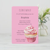 Pink Cupcake Birthday 招待状 (スタンド正面)