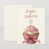 Pink cupcake Birthday Celebration invitation ノートカード (正面/裏面)