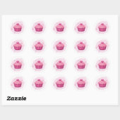 Pink Cupcake Celebration Sticker ラウンドシール (シート)