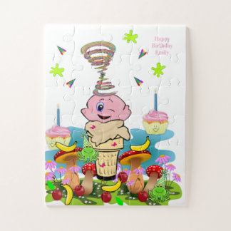 Pink Cupcake Happy Birthday Cupcake Puzzles ジグソーパズル