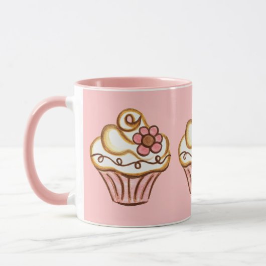 Pink Cupcake Mug マグカップ (左)