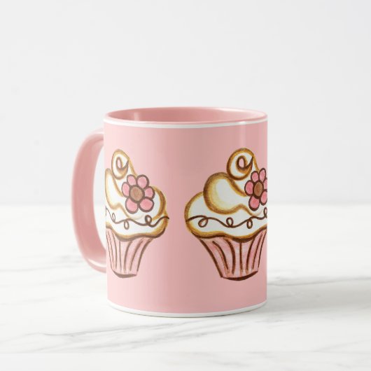Pink Cupcake Mug マグカップ (正面左)