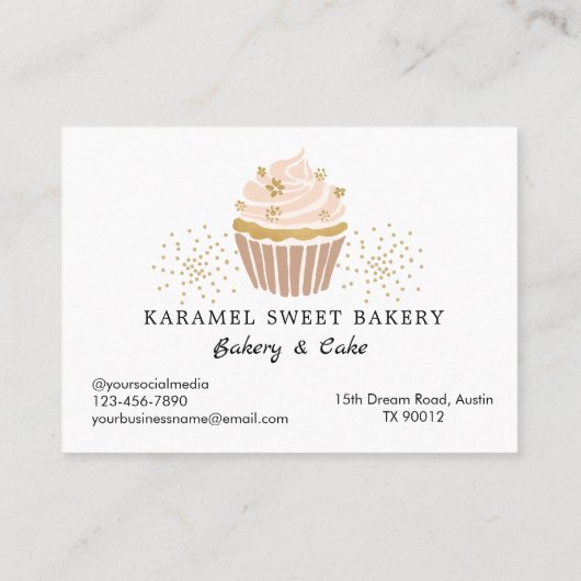 Pink Cupcakes Bakery Program Reward Loyalty Card 名刺 (裏面)