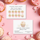 Pink Cupcakes Bakery Program Reward Loyalty Card 名刺