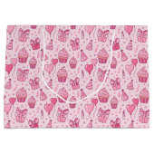 Pink Cupcakes Birthday GIft Bag ラージペーパーバッグ (正面)