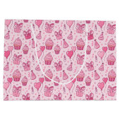 Pink Cupcakes Birthday GIft Bag ラージペーパーバッグ (裏面)