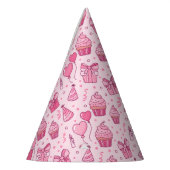 Pink Cupcakes Birthday Hat パーティーハット (左)