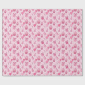Pink Cupcakes Birthday Wrapping Paper ラッピングペーパー (フラット)
