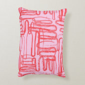Pink Curve Wavy Squiggle Abstract Modern アクセントクッション (裏面(縦))