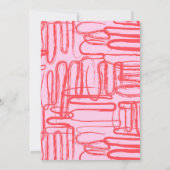 Pink Curve Wavy Squiggle Abstract Modern サンキューカード (裏面)