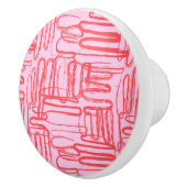 Pink Curve Wavy Squiggle Abstract Modern セラミックノブ (右)
