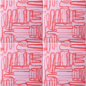 Pink Curve Wavy Squiggle Abstract Modern タイル