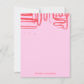 Pink Curve Wavy Squiggle Abstract Modern ノートカード (正面)