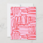 Pink Curve Wavy Squiggle Abstract Modern ノートカード (裏面)