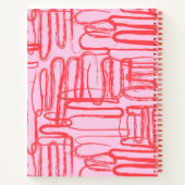 Pink Curve Wavy Squiggle Abstract Modern ノートブック (裏面)