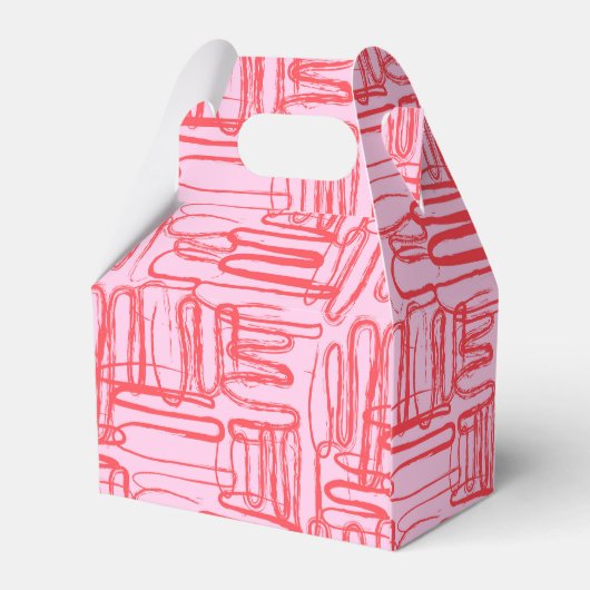 Pink Curve Wavy Squiggle Abstract Modern フェイバーボックス (裏面サイド)
