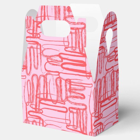 Pink Curve Wavy Squiggle Abstract Modern フェイバーボックス (オープン)