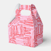 Pink Curve Wavy Squiggle Abstract Modern フェイバーボックス (正面サイド)