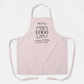 Pink Custom Business Logo & Employee Name Branded エプロン (正面)