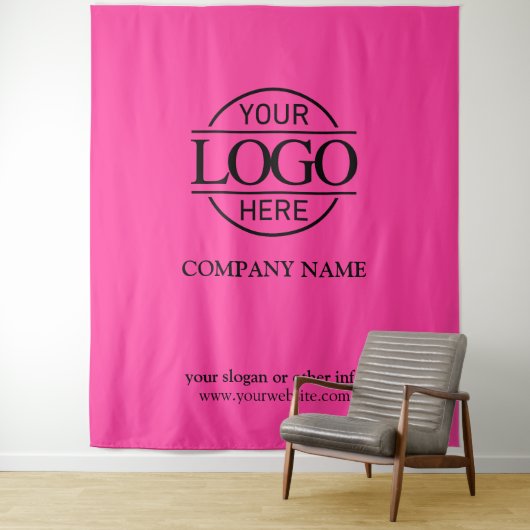 Pink Custom Business Logo Trade Show Backdrop タペストリー (インサイチュ)