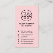 Pink Custom Logo Minimal Modern Vertical 名刺 (正面)