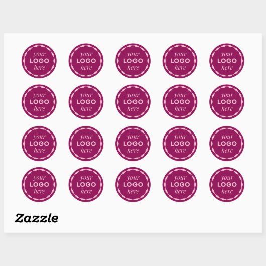 Pink Custom Minimalist Logo Circle Sticker ラウンドシール (シート)