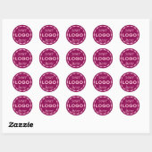 Pink Custom Minimalist Logo Circle Sticker ラウンドシール (シート)