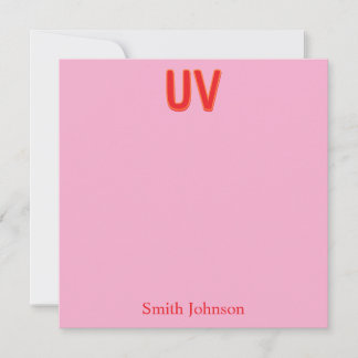 Pink Custom Monogram Stationery 招待状