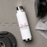 Pink | Custom Name an Monogram ウォーターボトル<br><div class="desc">Custom script name and monogram pink Water Bottle,  any font,  any color,  no minimum</div>
